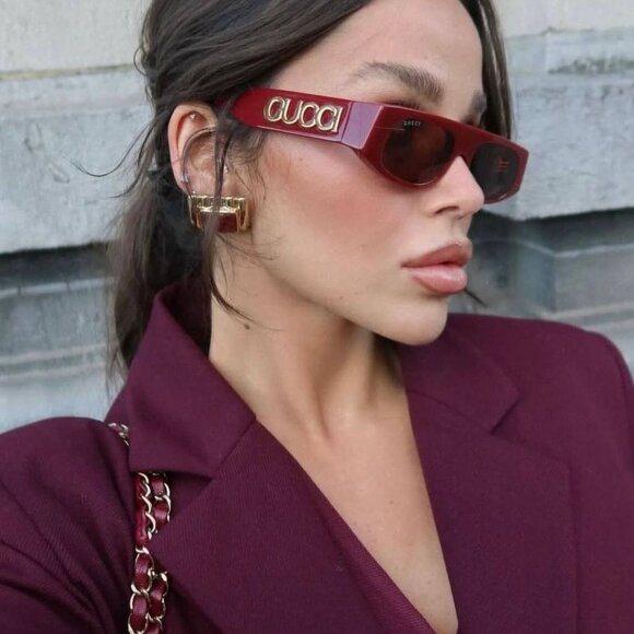 🕶️ New Gucci GG1771S 003 Sunglasses - Burgundy Frame, Brown Lenses - Picture 1 of 15